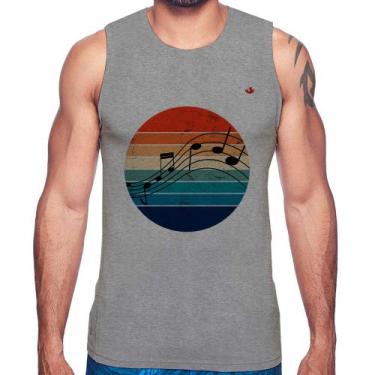 Imagem de Regata Música Vintage Sunset - Foca na Moda, Cinza, P