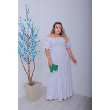 Imagem de Vestido Longo Plus Size Feminino Ajustável ao corpo efeito modela cint