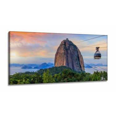 Imagem de Quadro Decorativo Sala Quarto Escritório Teleférico Pão de açucar em T