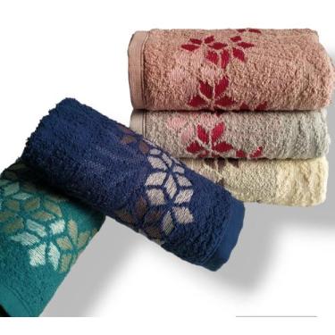 Imagem de Kit com 5 Toalhas de Rosto Florença 75cm x 45cm 340g/m² - Lufamar
