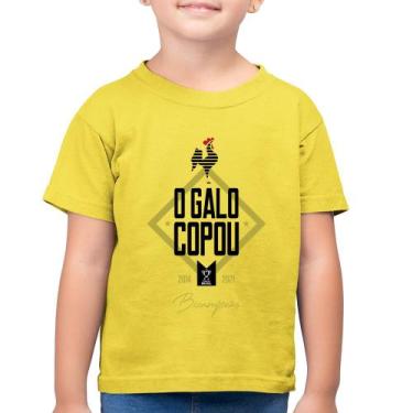 Imagem de Camiseta Algodão Infantil O Galo Copou! - Foca na Moda, Amarelo canári