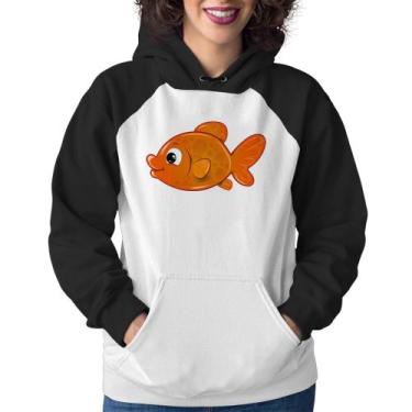 Imagem de Moletom Feminino Peixinho Brinquedo - Foca na Moda, Branco, Preto, G