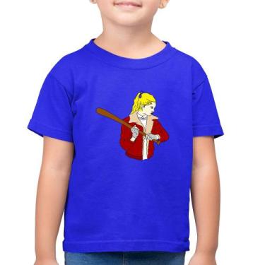 Imagem de Camiseta Algodão Infantil Baseball Girl - Foca na Moda, Azul royal, 8