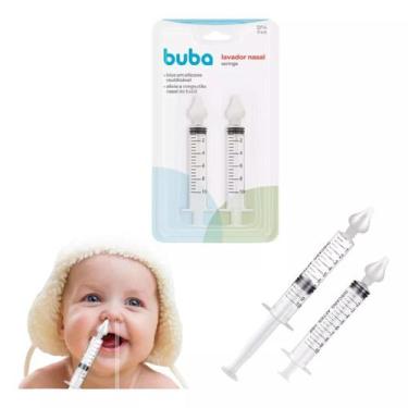 Imagem de Kit Lavador Aspirador Nasal Seringa Ponta Silicone Buba Bebe