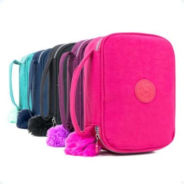 Imagem de Estojo Box Organizador Escola Feminino Bolsinha Lápis Pompom - Hxt, Ro