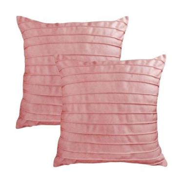 Imagem de Kit 2 Capas para Almofada Drapeada Line em Veludo 43x43 com Enchimento