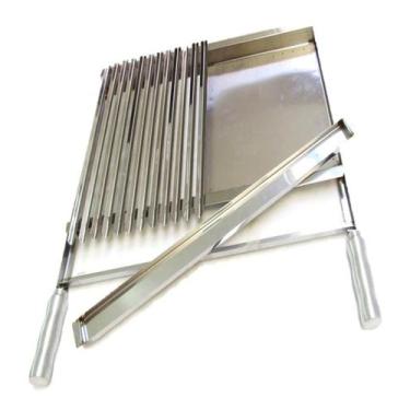 Imagem de Grelha Argentina Inox Com mista Chapa grill Para Churrasco 60cm - plen