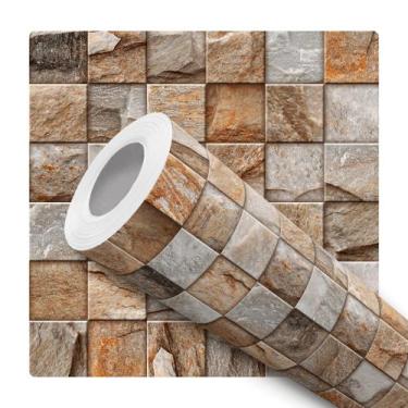 Imagem de Papel de Parede Adesivo Mosaico Pedras Cubos Moderno Quarto Sala de Es