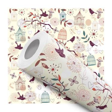 Imagem de Papel De Parede Adesivo Lavável Pássaros Gaiolas Realismo 10m - DELIQU