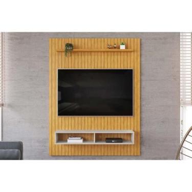 Imagem de Painel Quarto p/ TV até 55 Pol Aston Ripado c/ 1 Prateleira e 2 Nichos