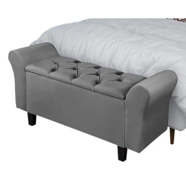 Imagem de Recamier Baú Luxo Divã Moderno Banco 1,30m Lara Organizador Banco Gaveteiro Queen Para Sala E Quarto Premium