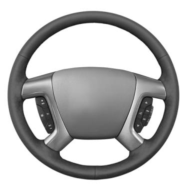 Imagem de MEWANT Capa de volante de couro costurado à mão para Chevrolet Captiva 2007-2014 / Daewoo Winstorm/Silverado 2007-2013 / GMC Sierra 2007-2013
