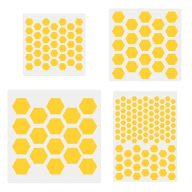 Imagem de Estênceis de bolinhas de arlequim de estrela cintilante, pacote com 4 modelos de plástico reutilizáveis de tamanhos variados, fazendo pintura artesanal DIY em travesseiros de móveis de madeira,