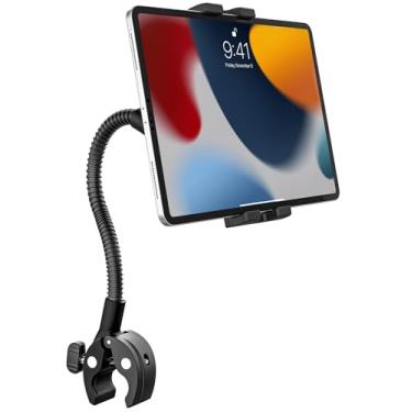 Imagem de YOOZ Suporte para tablet para cadeira de rodas para carrinho de bebê pescoço de ganso [braço de alumínio flexível] braçadeira de tubo de barra para guidão para iPad Mini Air Pro, Galaxy Tab, Kindle,