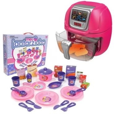 Imagem de Kit Fritadeira Dm Toys Brinquedo Infantil + Meu Jantarzinho