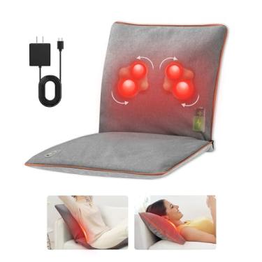 Imagem de COMFIER Almofada dobrável para cadeira de massagem, massageador de costas Shiatsu recarregável com calor para tecido profundo nas costas, almofada de massagem, almofada de assento de massagem,