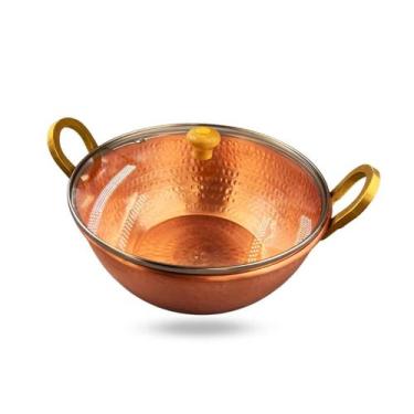 Imagem de Tacho de cobre 3 Litros (Tampa de Vidro) - Artesanato Líder