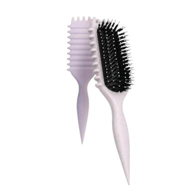 Imagem de Pente de cabelo feminino pente de cabelo cacheado em formato oco massagem no couro cabeludo e escova de cabelo fofa ferramentas de penteado (C)