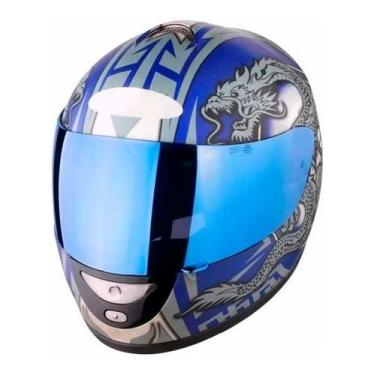 Imagem de Viseira Polivisor 2.2mm  Ls2 Ff350 Patriot Crown, Azul