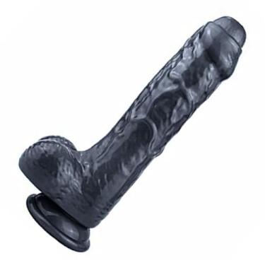 Imagem de Dildo Realista com Ventosa Super Forte Brinquedo Erótico 24CM (Preto)