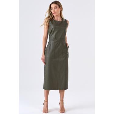 Imagem de Vestido Midi PKS material sintético Verde Militar, P
