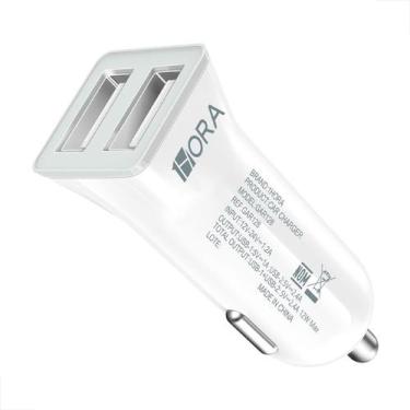 Imagem de Carregador Veicular Carro Duplo Usb Cinza 38w 20w Branco - 1HORA, Bran