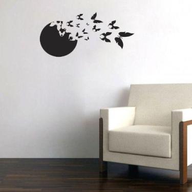 Imagem de AAdesivo De Parede Decorativo Sala Círculo De Borboletas - DEKAL DECOR
