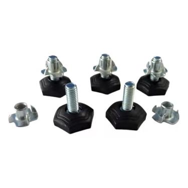 Imagem de Kit 30 Sapata Pé Nivelador para Móveis Abs Borracha C/Porca Garra 1/4