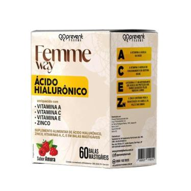Imagem de Acido hialuronico 60 balas - prevent pharma, Amora