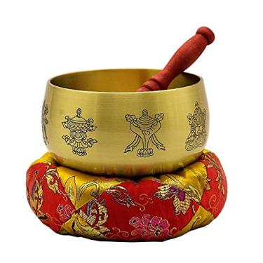 Imagem de Tigela tibetana de Buda Sino de Bronze Musical Taça de Cantar de Bronze Tibetano Tigela de Som de Buda Tigela de Bronze Tigela de Som de Buda (Tamanho: 10 cm)