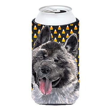 Imagem de Caroline's Treasures SC9486TBC Akita Candy Corn Halloween Tall Boy Hugger Can Cooler Sleeve Hugger Lavável à Máquina Manga de Bebida Hugger Dobrável Isolador Isolante Suporte Isolado para Bebidas