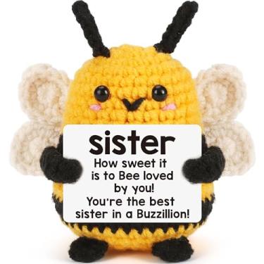 Imagem de LEJIAJINW Dia Das Mães Para Irmã Mais Velha Nova Presente De Aniversário Da Decorações Páscoa Engraçadas Mini Animais Abelha Crochê Positivo Afirmação Presentes Apoi