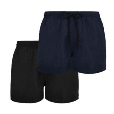 Imagem de Kit 2 Short Tactel Masculino Plus Size Moda Praia Bermuda Lisa-Masculino