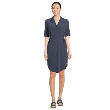Imagem de Royal Robbins Vestido feminino impecável de manga curta, Azul marino, M