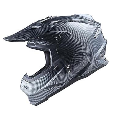 Imagem de 1Storm Capacete de motocross adulto BMX MX ATV Dirt Bike Quatro Rodas Quad Motocicleta Capacete de Corrida Estilo: HF801 Fibra de Carbono Preto
