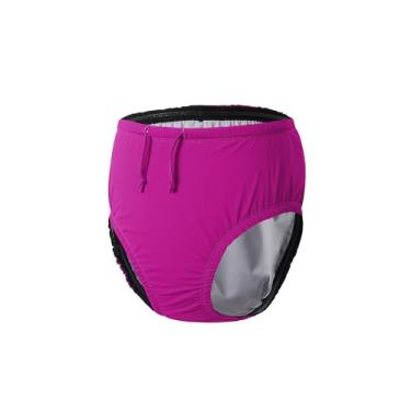 Imagem de Fraldas de natação reutilizáveis para adultos com necessidades especiais, roupa de banho para incontinência, capas de fraldas à prova d'água, à prova de vazamento (rosa, 2GG)