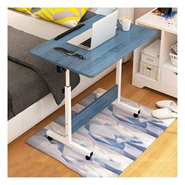 Imagem de Mesa Overbed para laptop com base em forma de C | Mesa de escritório em casa com rodízios | Mesa dobrável e móvel para todos os laptops