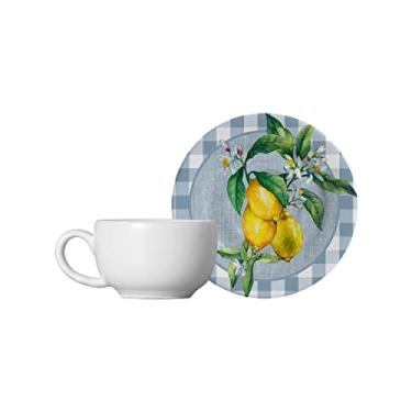 Imagem de Conjunto Alleanza de 6 Xícaras de Café Branca com pires Amalfitana