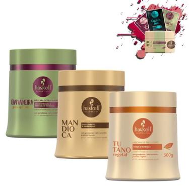 Imagem de Kit Máscaras Haskell Cronograma Capilar Cabelos Com Quimica