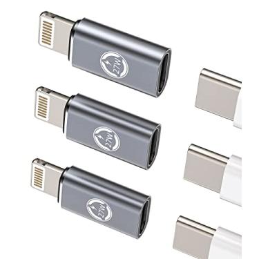 Imagem de zoyuzan Conversor Usb C Fêmea De 27 W Para Lightning Macho, Adaptador De Carregador Rápido (Pacote Com 3) Conector De Cabo De Carregamento Com Porta Tipo C Cabo De Sincronização De Dados Para Apple