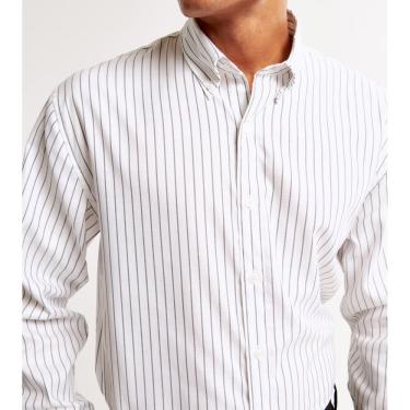 Imagem de Camisa Social Em Oxford Abercrombie & Fitch Branca Listrada