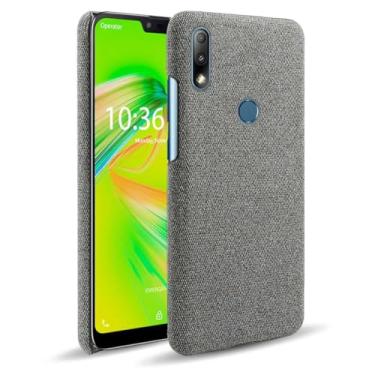 Imagem de Capa para ASUS Zenfone Zb634kl,Capa desenhada em lona,Case Protetora Ultrafina com Empunhadura Macia,Design em Tecido Antichoque e Antiarranhões-Gray