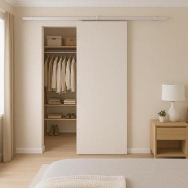 Imagem de Porta de Correr Branco Prime com Kit Alumínio - Vanin Portas e Janelas