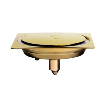 Imagem de Ralo Inteligente Click 15x15 cm Banheiro Veda Cheiro Dourado - Ideal m