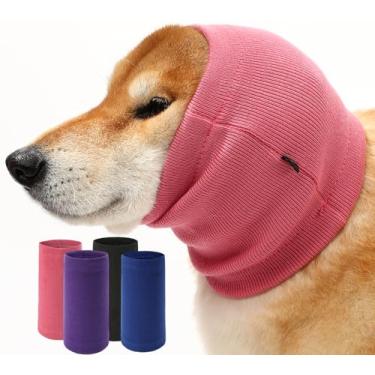 Imagem de UUREED Protetor de ouvido com capuz calmante para cães, proteção contra ruído, protetor de ouvido para hematoma, protetores de ouvido para banho, tempestades