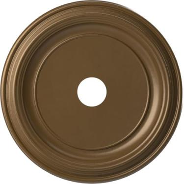 Imagem de Ekena Millwork Medalhão de teto de PVC termoformado tradicional CMP22TRCCB (serve para toldos de até 33 1/2 polegadas), bronze champanhe metálico