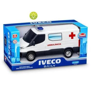Imagem de Brinquedo Van Iveco Daily Furgão Ambulância Sirene com Luzes Usual Bri