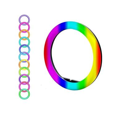Imagem de ZANOGI Acessórios para cabine de fotos 360, anel de luz de 33 cm com suporte de telefone, luzes redondas de LED para transmissão ao vivo/maquiagem/vídeo/luz de preenchimento, compatível com todos os