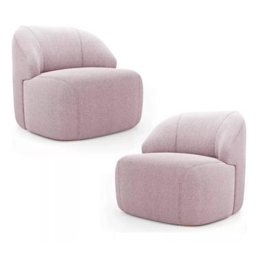 Imagem de Kit 2 Poltronas Organica Eloa Boucle Rose - Londrilar