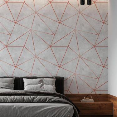 Imagem de Papel De Parede Adesivo Zara Cimento Com Rosê Gold - 3,0M